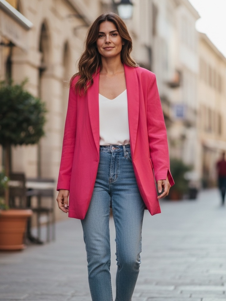 Nwot Gabrielle Union Pink Oversized Large Blazer Jacket